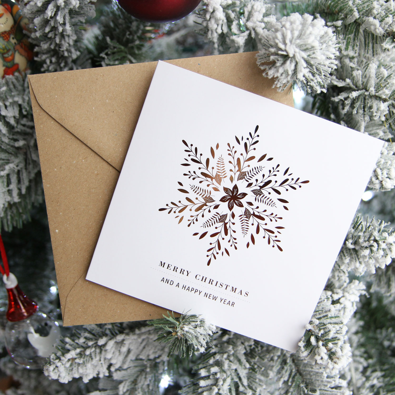 Snowflake Gold Foil Christmas Card | Wedding Invitations and Wedding Stationery Ireland | Save