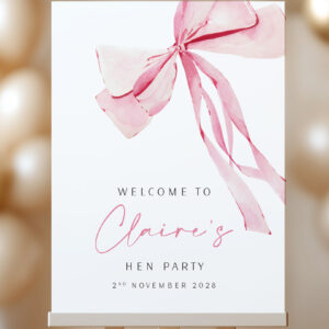 Hen Party Welcome Sign with Big Bows