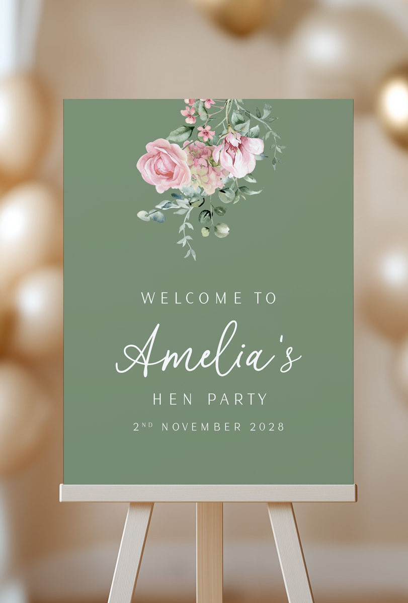 Hen Party Welcome Sign With Roses - Image 2