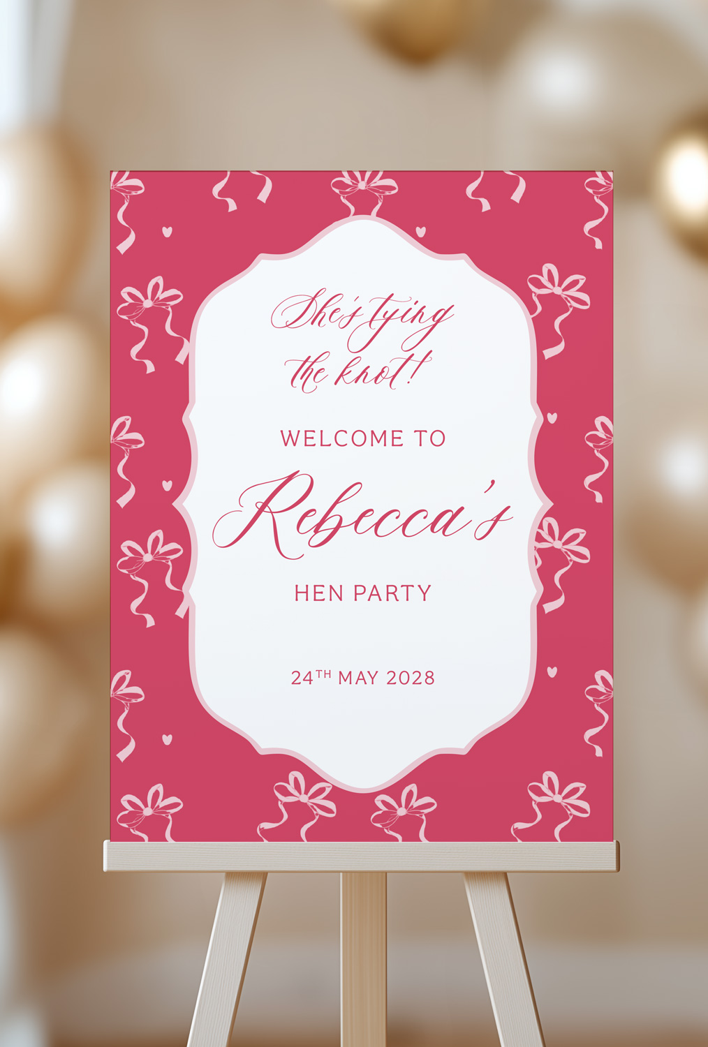 Hen Party Welcome Sign with Bows