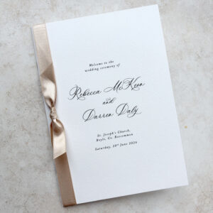 Elegant Classic Ceremony Booklet with Satin Ribbon